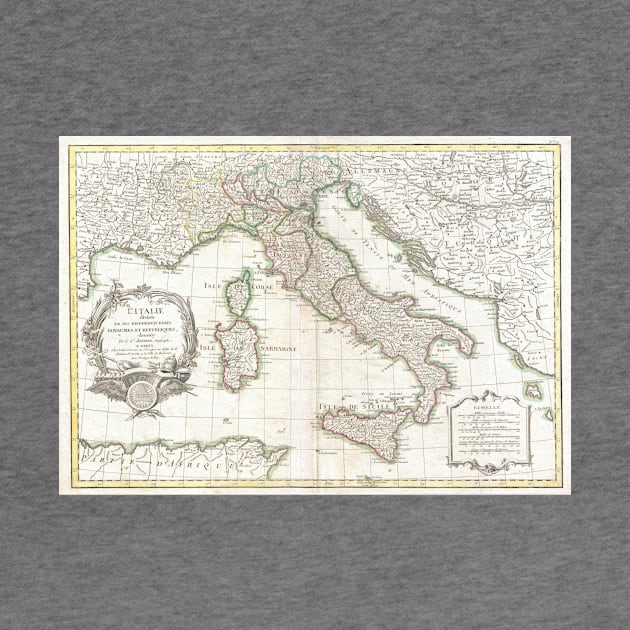 Vintage Map of Italy (1770) by Bravuramedia